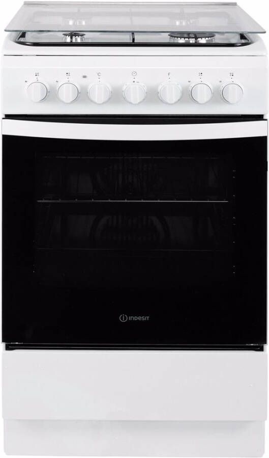 Indesit IS5G5PHW/NL Gas-elektrische fornuizen Zwart