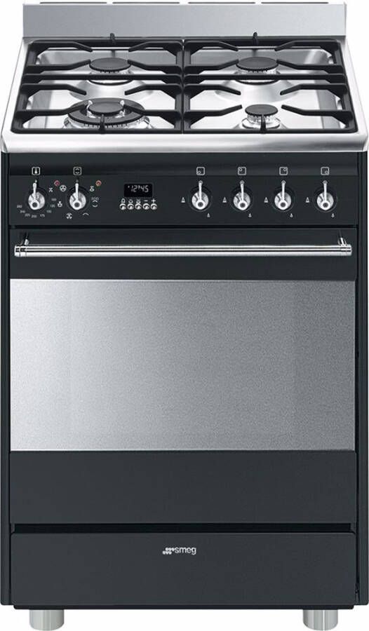 Smeg SNLK61MA9 gasfornuis antraciet met 4 gasbranders
