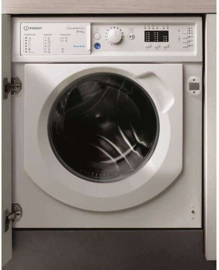 Indesit Biwdil861484eu Ingebouwde Was droogcombinatie Wassen 8 Kg/Drogen 6 Kg Inductie 1400 Tpm Wit
