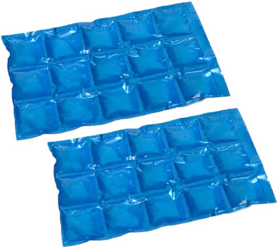 Shoppartners 2x Stuks Herbruikbare Flexibele Koelelementen Icepack 15 X 24 Cm Koelelementen