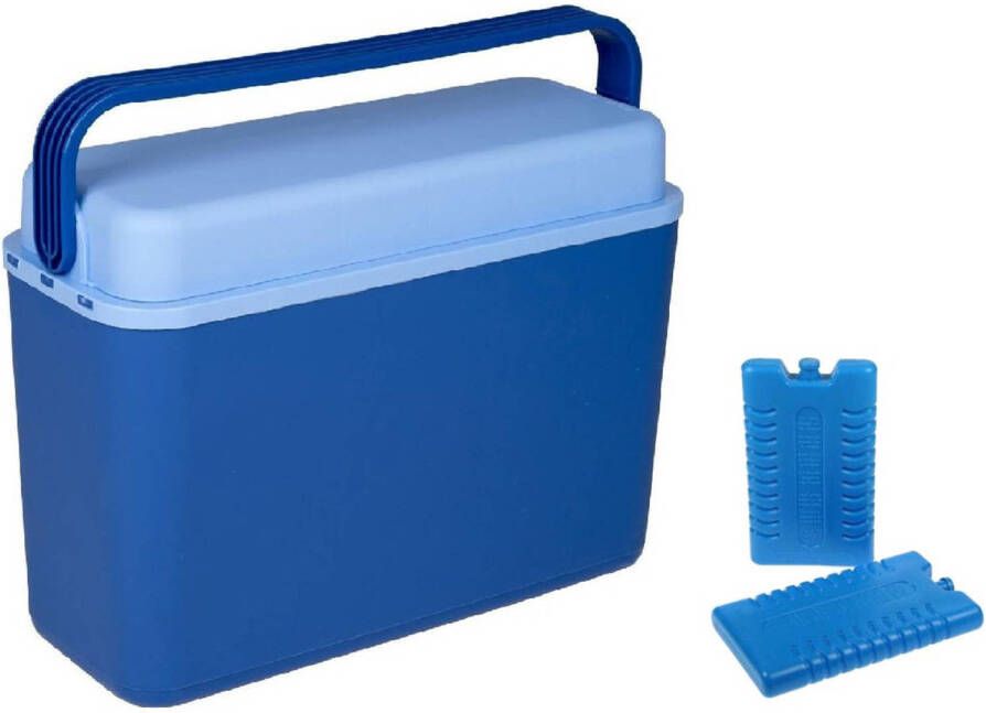 Shoppartners Koelbox Donkerblauw 12 Liter 40 X 17 X 29 Cm Incl. 2 Koelelementen Koelboxen
