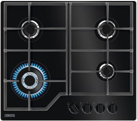 Zanussi ZGGN645K Gas inbouwkookplaat Zwart