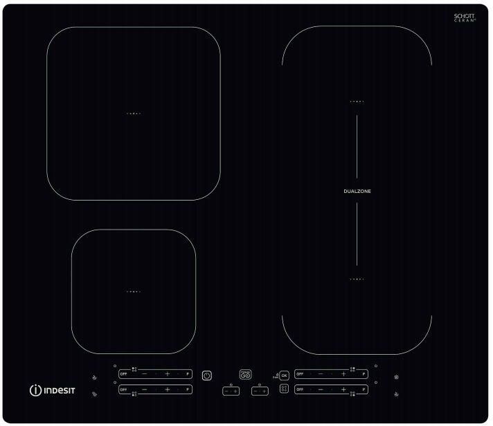 Indesit IB 65B60 NE Inductie inbouwkookplaat Zwart